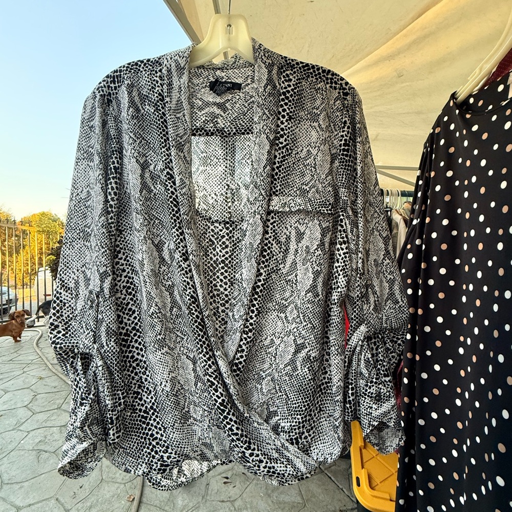 Alfani Monochrome Snake Print Blouse